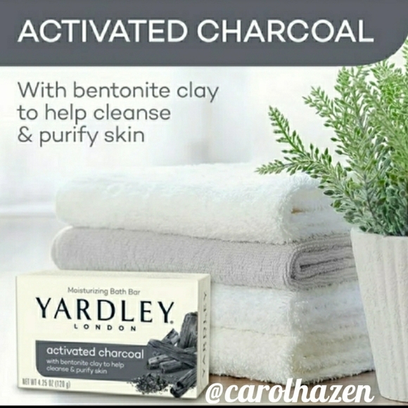 NEW Yardley of London 3 Bars Activated Charcoal Soaps NIB Gifts Exfoliating - Picture 5 of 9